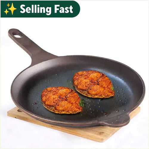 Super Smooth Cast Iron Shallow Fry Pan,Pre-seasoned, Nonstick, 100% Pure, Toxin-free, Induction, 25.4cm, 1.8kg