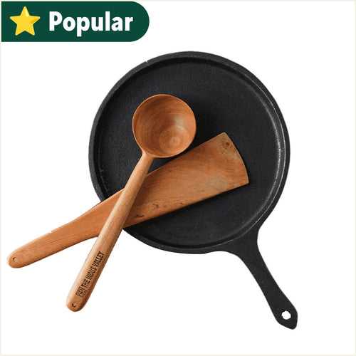 CASTrong Cast Iron Tawa with Handle, Pre-seasoned, 100% Pure, Toxin-free, Induction, 25.7cm, 2kg