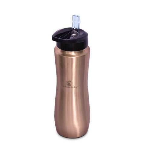 100% Pure Copper Water Bottle Sipper, Kid Friendly, 700 ml, Healthy, Toxin-free,  Doctor Approved