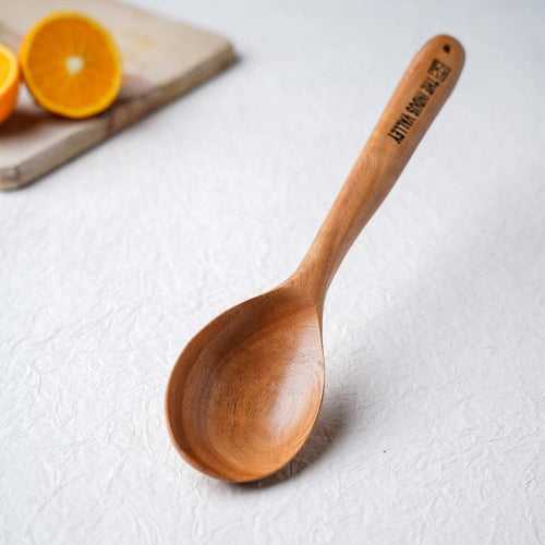 Neem Wood Cooking Spoon – Stir Oval (30cm | Handmade | 100% Natural)