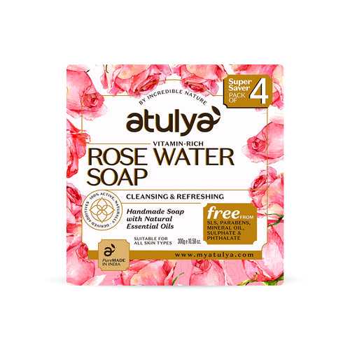 atulya Rose Water Soap (Pack of 4)