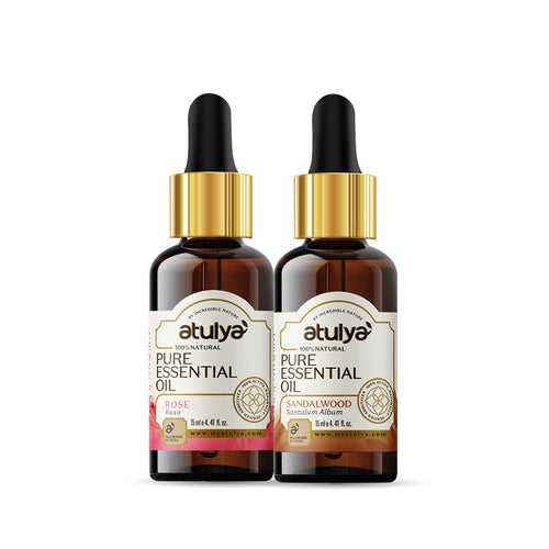 Atulya Rose & Sandalwood Essential Oil Combo (Pack of 2)