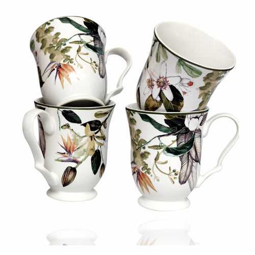 Vintage Tea Mugs (White Winter) Set of 4