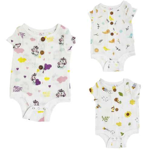 Muslin Bodysuit & Cap - 3 Pack