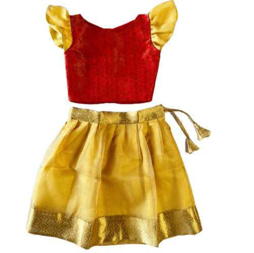 Ethnic Top & Skirt - Gold