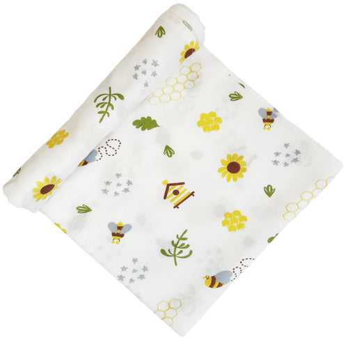 Organic Muslin Swaddle - HoneyBee