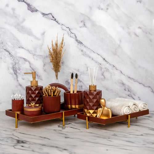 Quantum Burgandy Bathroom Set