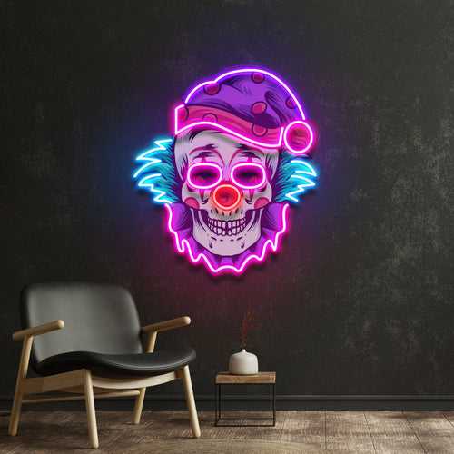 Clown Skull LED Neon Sign Light Pop Art