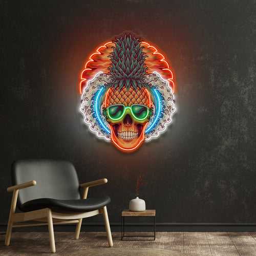 Pineapple Sea Skull LED Neon Sign Light Pop Art