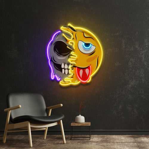 Pleh Emoji Skull LED Neon Sign Light Pop Art