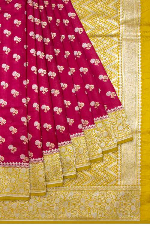 Maroon Banaras Chiniya Silk Saree