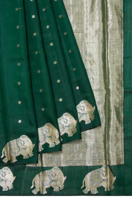 Green Banaras Chiniya Silk Saree