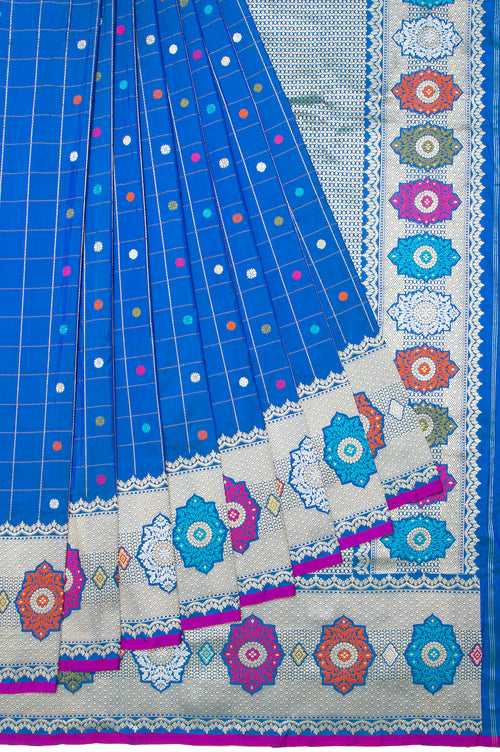 Blue Banaras Katan Saree