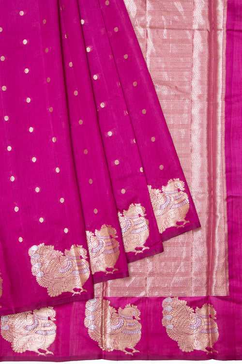 Purple Banaras Chiniya Silk Saree