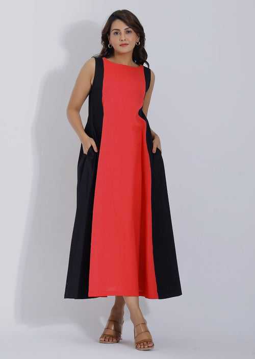 Color Block Maxi Vacation Dress