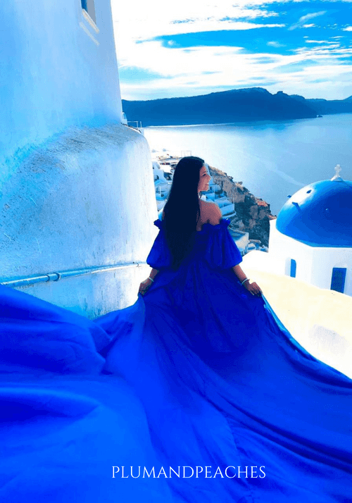 Satin Blue Santorini Flying Dress