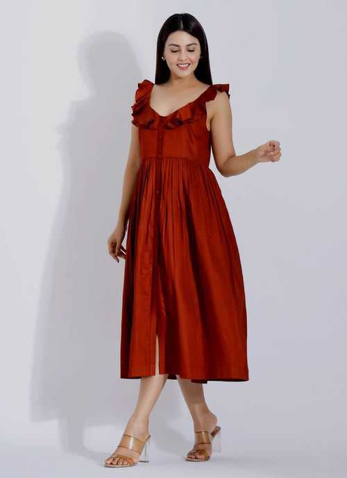 Sleeveless Ruffle Dress for Women