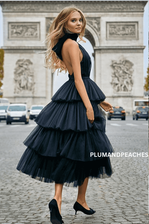 Black Pre Wedding Photoshoot Dress