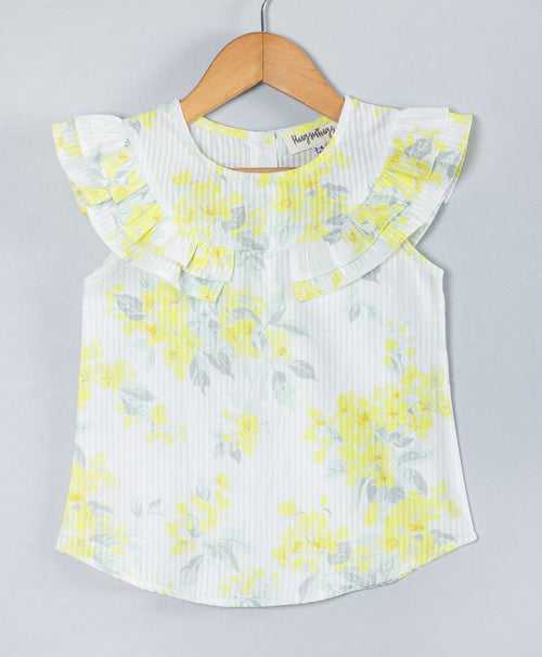 PASTEL YELLOW FLORAL TOP