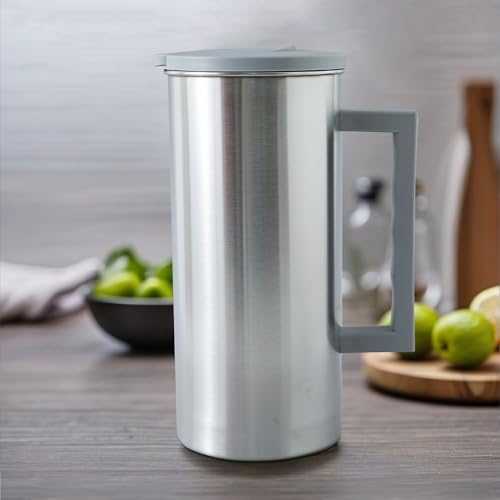 The Better Home Stainless Steel Water Jug For Dining Table 1600 ML Hot Water Jug With Handle Leakproof Silicon Sleeve Lid Easy Pour Wide Mouth | Tea Pitcher Mocktails Juice Serving Jar For Home Office
