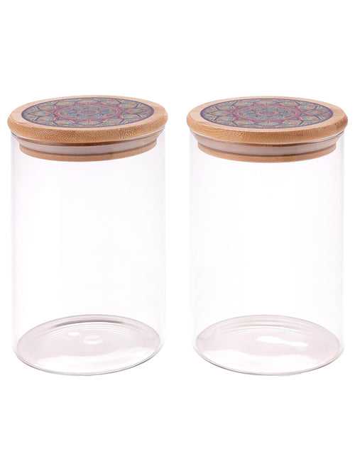The Better Home Pack of 2 1000 ml Each Borosilicate Kitchen Containers Set with Lid | Transparent AirTight Borosilicate Jar For Kitchen Storage | Glass Jars For Cookies, Snack, Spices, Tea, Coffee