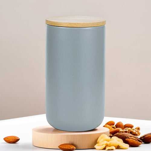 The Better Home Terra Series Ceramic Jar For Kitchen Storage 100ml (1Pcs) | Storage Box For Kitchen | Airtight Container For Kitchen Storage Set | Spice Jar (Grey)