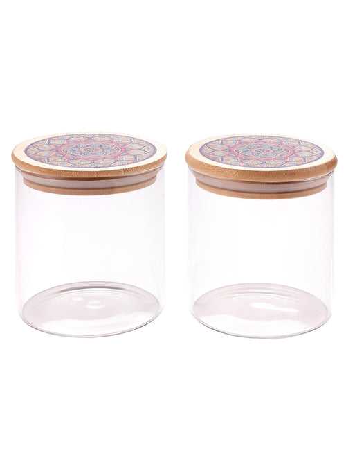 The Better Home Pack of 2 300 ml Each Borosilicate Kitchen Containers Set with Lid | Transparent Air Tight Borosilicate Jar For Kitchen Storage | Glass Jars For Cookies, Snack, Spices, Tea, Coffee