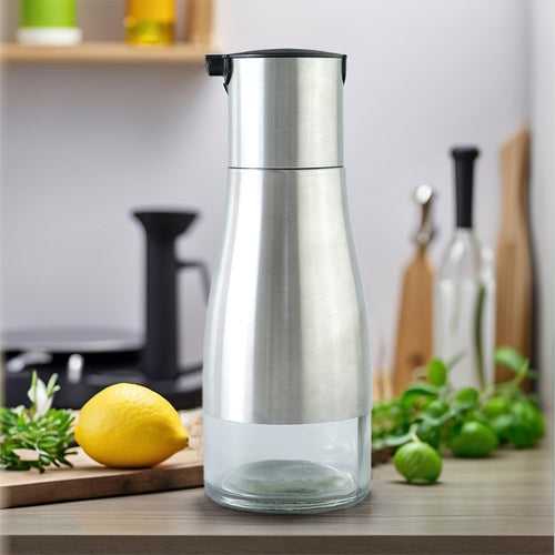The Better Home Stainless Steel Water Jug for Dining Table 350ML Hot Water Jug | Leakproof Silicon Sleeve Lid Easy Pour Wide Mouth | Tea Pitcher Mocktails Juice Serving Jar for Home Office