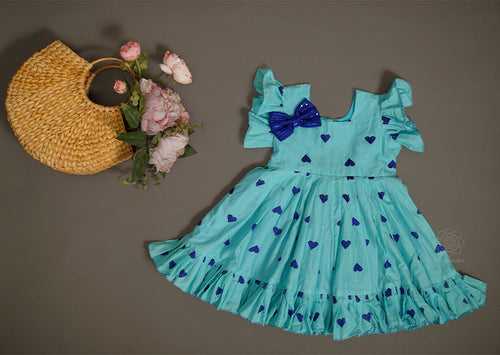 Electric Blue Hearts Frock