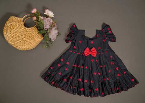 Black dress with Red Hearts