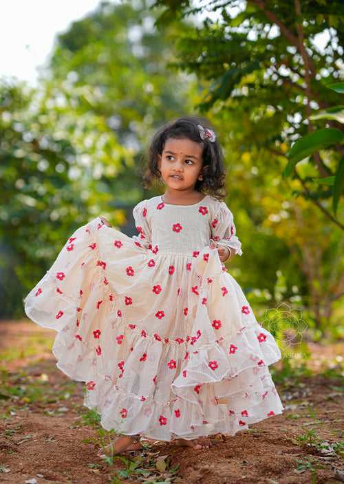 White Garden Kids Frock