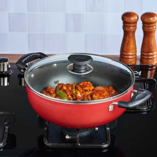 Vinod Zest Non Stick Deep Kadai with Lid (Induction Friendly)