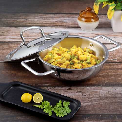 Kraft Futuretec Triply Stainless Steel Extra Deep Kadai (Induction Friendly)