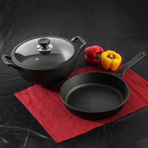 Vinod Legacy Pre-Seasoned Cast Iron Combo Set (Induction Friendly)