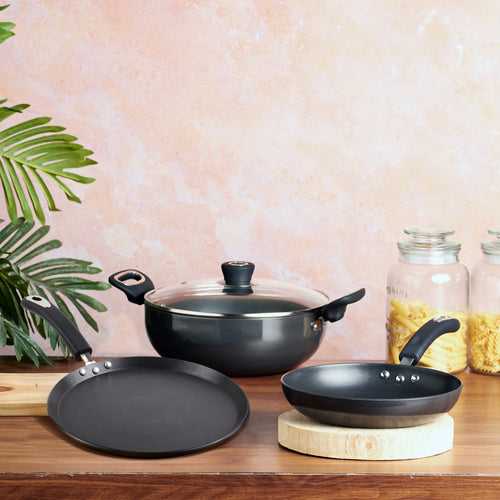 Vinod Hanos Non Stick Combo Set - 3 pc (Induction Friendly)