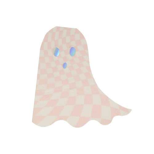 Pink Checker Ghost Napkins (x 16)