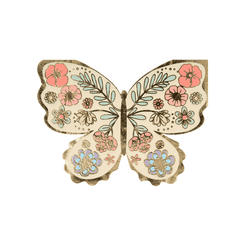 Floral Butterfly Napkins (x 16)