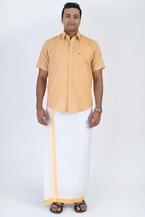 Men's Premium Cotton Dhoti with Sandle Elegant Border