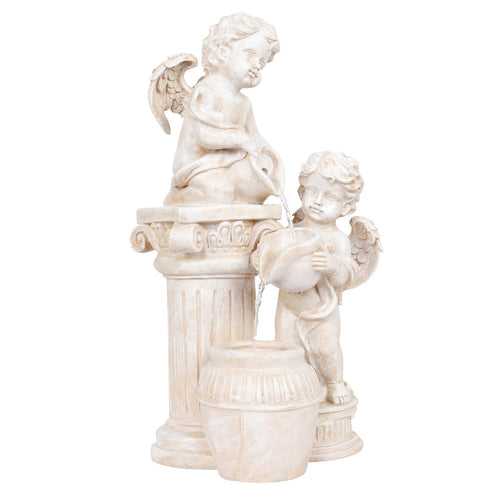 Wonderland Two Angels Fountain, Water Fountain, Waterfall, Water Fall for Home Decor, Garden Decoration, Balcony Decor Made or Resin with Motor