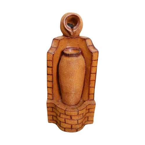 Wonderland 28 inch Height Diya to Matka Fountain | Made of Fiber |for Outdoor and indoor use