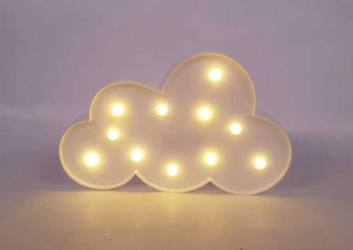 Wonderland Cloud Night Light LED Marquee Sign-Baby Light-Battery Operated Nursery Lamp, Decorative Light for Kid's Room/Party/Home/Wall Décor -White