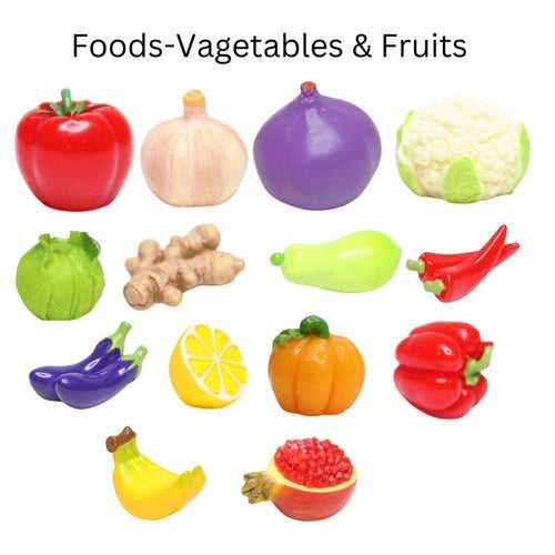 Wonderland ( pack of 14) miniature vegetables food items