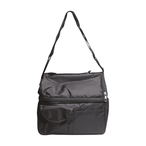 Wonderland Double layer lunch bag,large capacity insulated (Black)