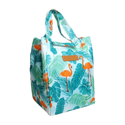 Wonderland Thermal insulated canvas tote lunch bag(Sky Blue)