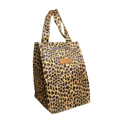 Wonderland Thermal insulated canvas tote lunch bag(Brown Tiger Print)