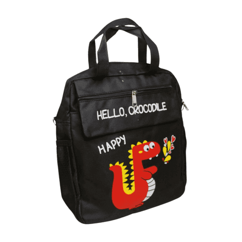 Wonderland Schoolbag for kids for primary school (Black)(Gragon Print)