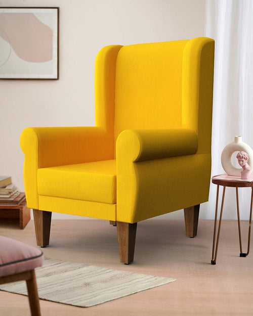 Begum Wing Chair - Sahara Mustard
