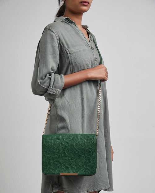 Jaded Forest Quilted Sling Bag