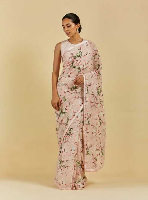 Madelyn Printed Highlighted French Chiffon Saree