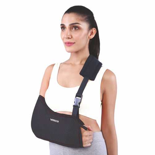 Arm Sling | Support Arm/Elbow Fracture | Prevents Shoulder Dislocation (Black)